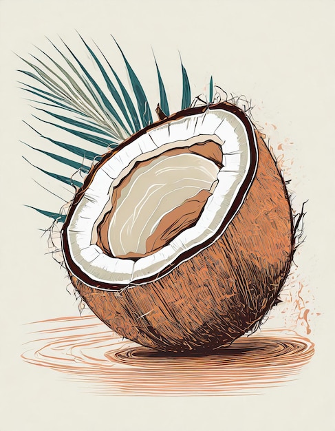 Ilustração de uma árvore de coco