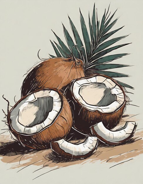 Ilustração de uma árvore de coco