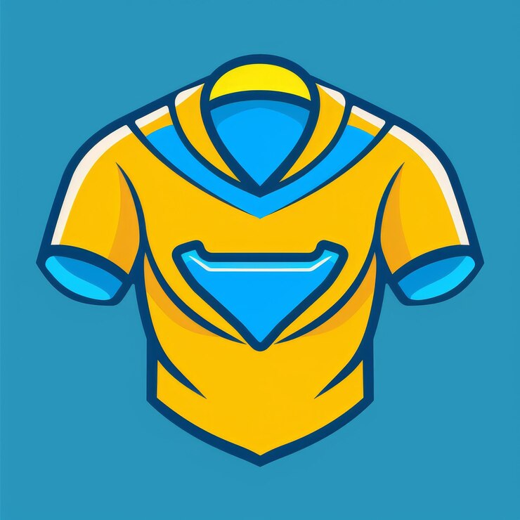 Foto ilustração de uma camisola de futebol em fundo azul ilustração vetorial