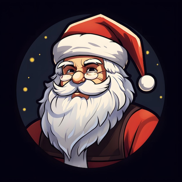 Ilustração de uma caricatura de Jolly Santa