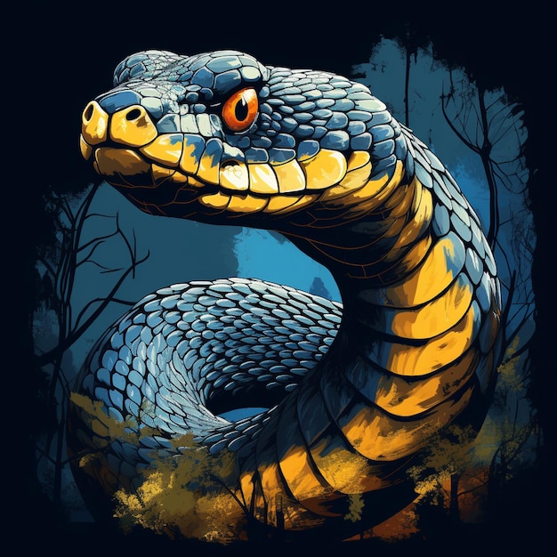 ilustração de uma cobra-rei