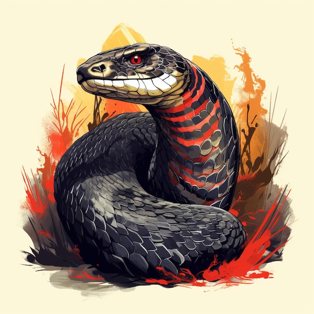 ilustração de uma cobra-rei