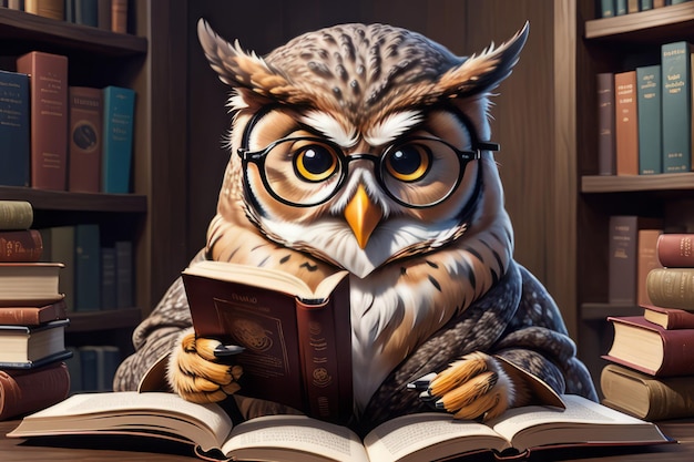ilustração de uma coruja lendo um livroilustração de uma coruja lendo um livrocoruja lendo um livro com uma coruja