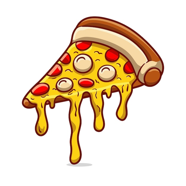 Ilustração de uma deliciosa fatia de pizza chezze