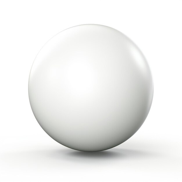 Foto ilustração de uma esfera branca sobre um fundo branco
