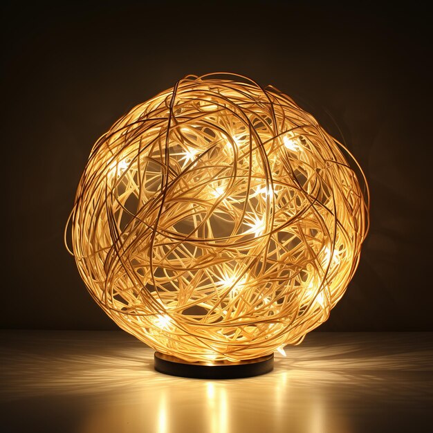 Foto ilustração de uma esfera de escultura de luz