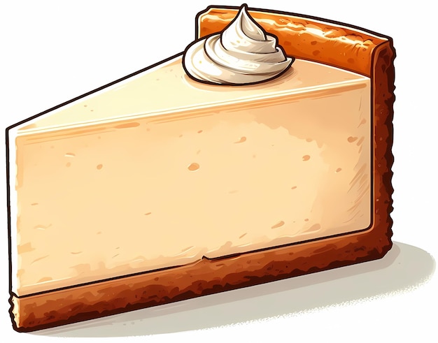Ilustração de uma fatia de queijo estilo Nova York estilo limpo estilo de desenho animado simples