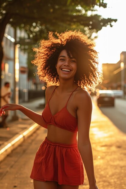 Foto ilustração de uma imagem de mulher negra afro