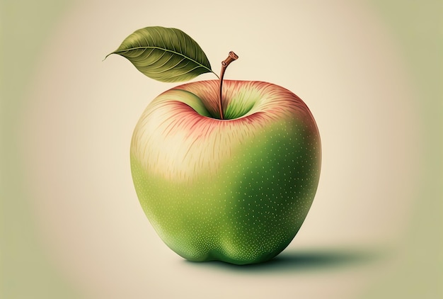 Ilustração de uma maçã fresca feita à mão