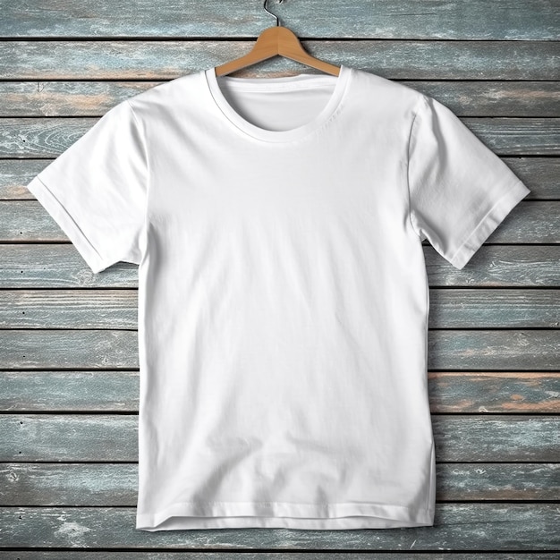 Foto ilustração de uma maquete de camiseta lisa branca gerada por ia