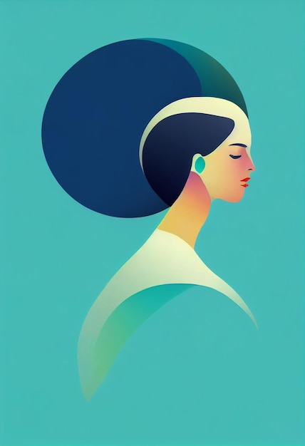 Ilustração de uma mulher bipoc Design abstrato coloridoConceito de design plano com linhas finas Perfeito para página de destino do aplicativo móvel de banner de web design