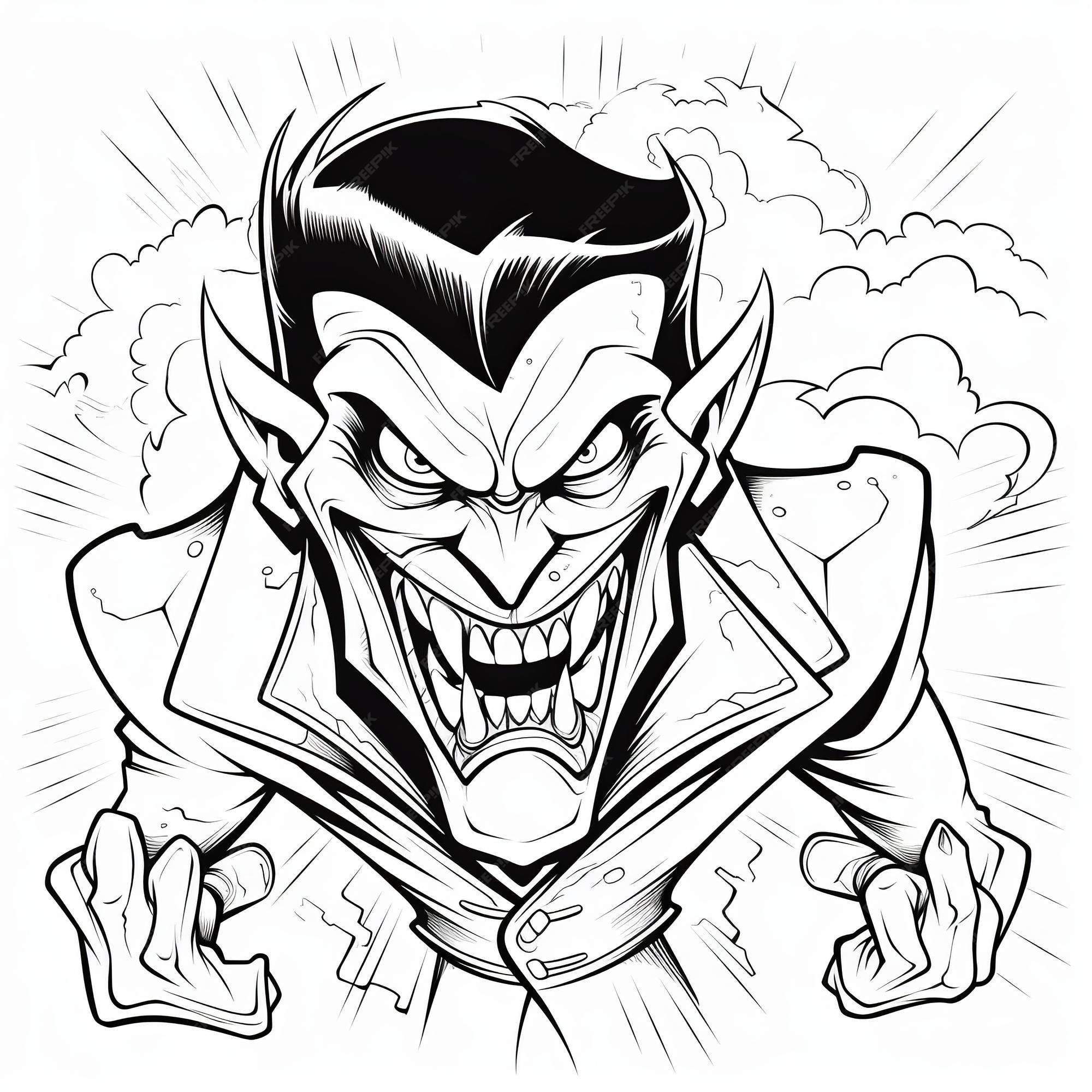 Desenho de Halloween Assustador Vampiro para colorir