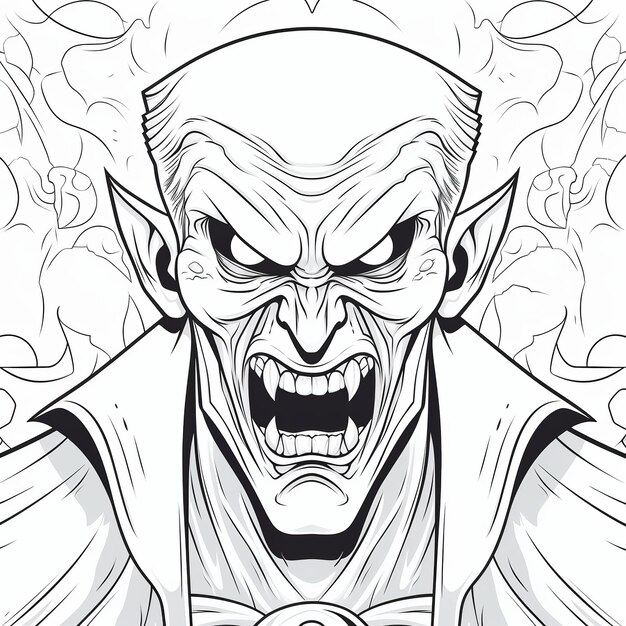 Desenho de Halloween Assustador Vampiro para colorir