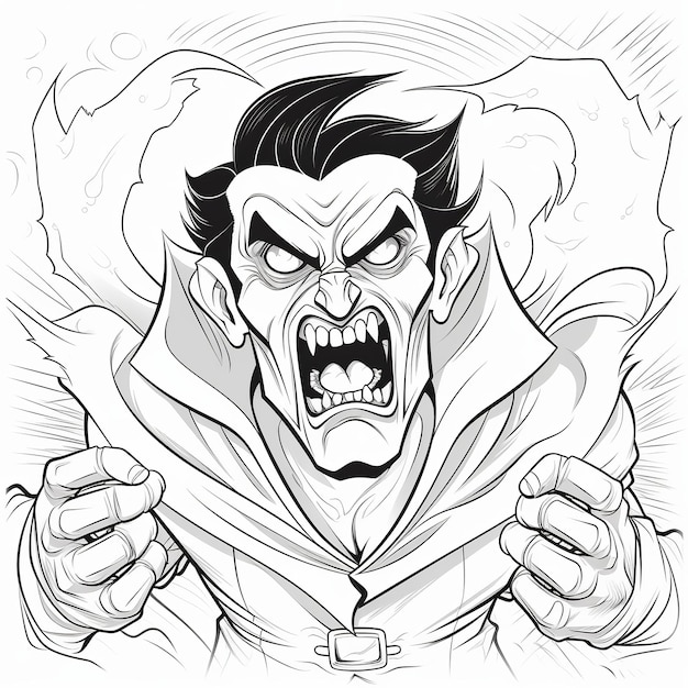 Desenho de Halloween Assustador Vampiro para colorir