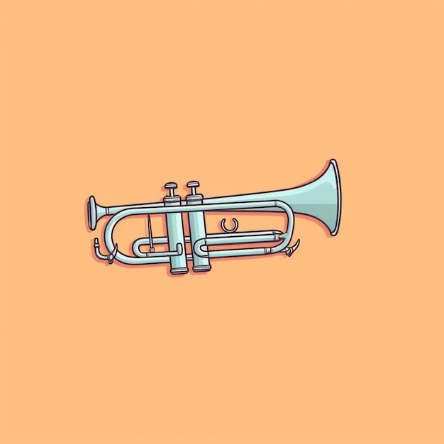 Foto ilustração de uma trombeta em um fundo pêssego generativo ai