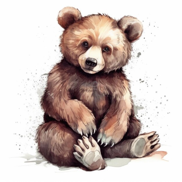 Foto ilustração de urso de desenho animado gerador de ia