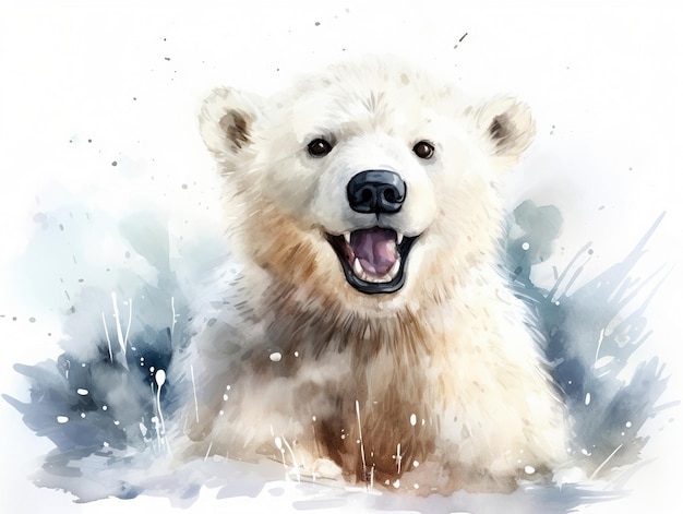 Ilustração de urso polar fofo