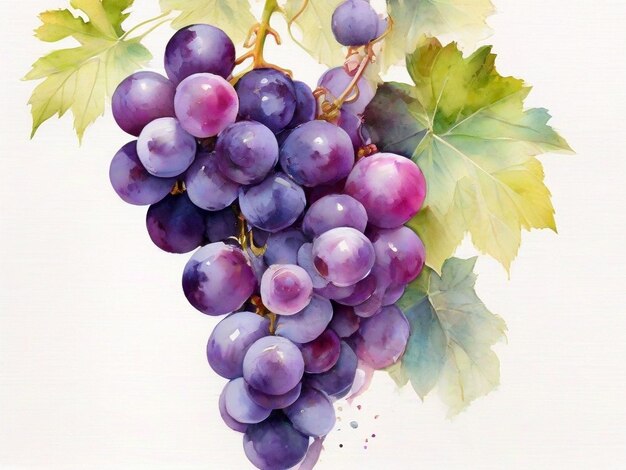 Ilustração de uvas aquareladas