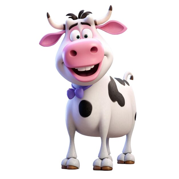 Ilustração de vaca sorridente engraçada