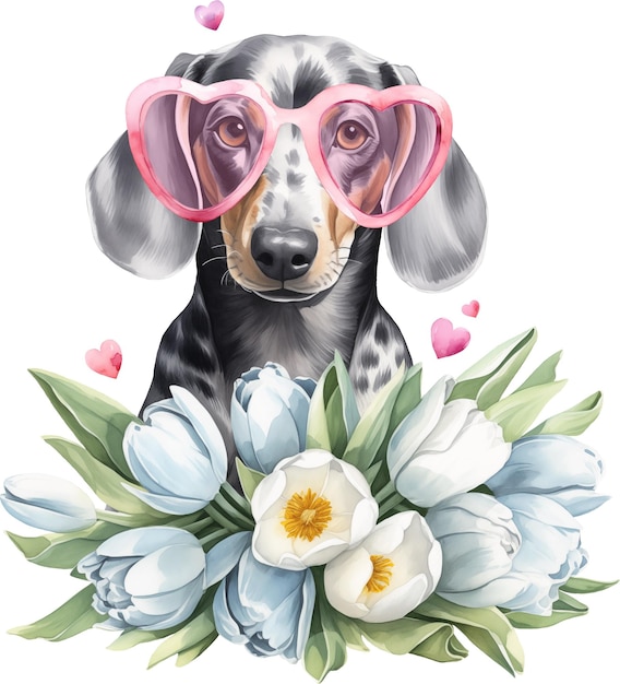 Ilustração de Valentine dachshund