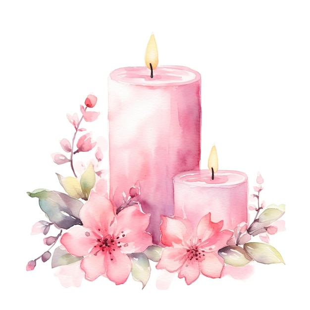 ilustração de velas em aquarela