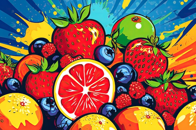 Ilustração de vetor ou plano de fundo de textura de frutas frescas de verão