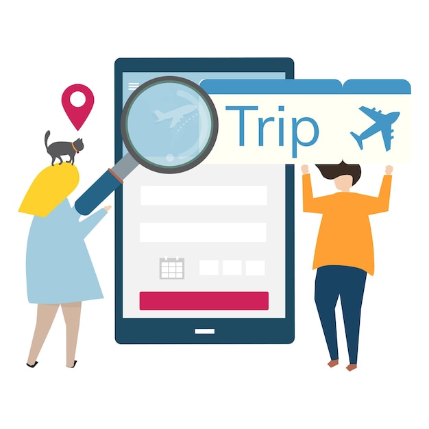 Ilustração de viagem png fundo transparente