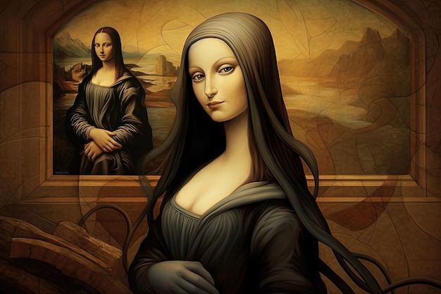 Ilustração de viagem psicodélica de Mona Lisa