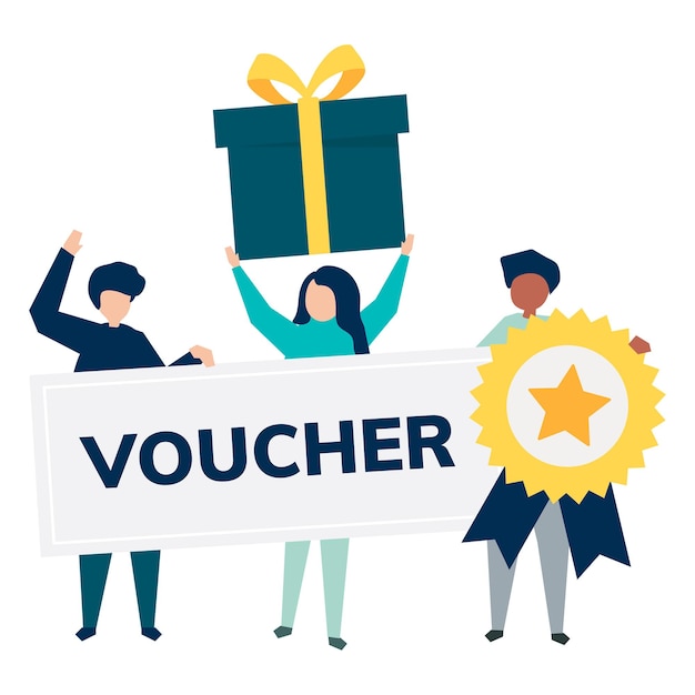 Ilustração de voucher png de fundo transparente