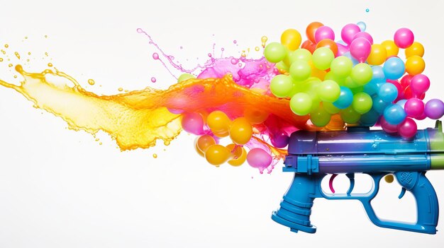 Ilustração de WATER GUN BALLOON COLOR HOLI fundo branco