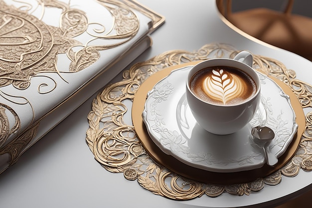 Ilustração de xícara de café AI Generative