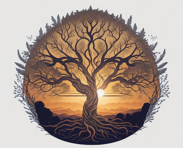 ilustração de yggdrasil