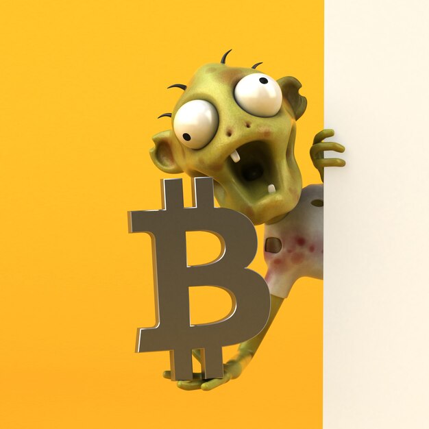 Ilustração de zumbi e bitcoin