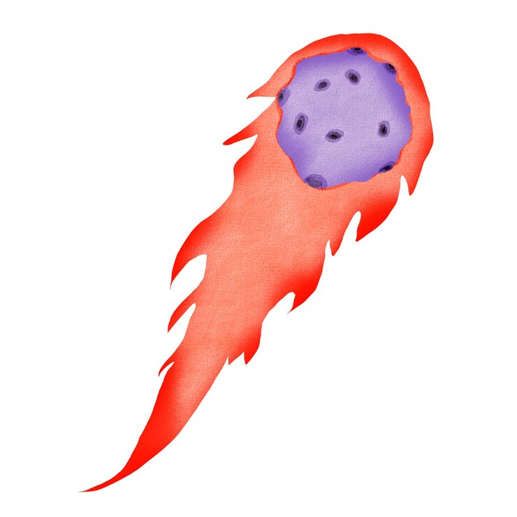 Foto ilustração desenho à mão bonito cometa de desenho animado roxo para adesivos impressão em camisas travesseiros