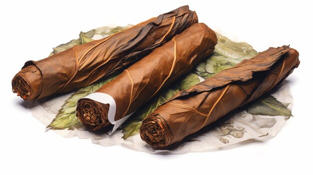 Foto ilustração detalhada realista do tabaco habano