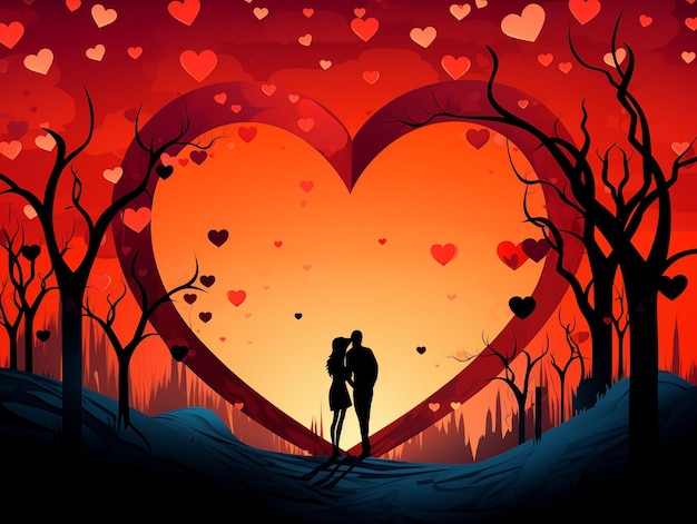 Ilustração Dia dos Namorados um casal apaixonado generativo ai