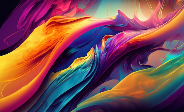 ilustração digital abstrata de um fundo colorido líquido