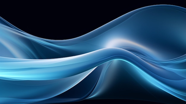 Ilustração digital abstrata estrutura ondulada 3D azul suave