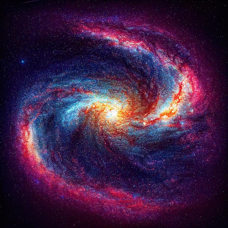 Foto ilustração digital de fundo de estrelas e galáxias do espaço