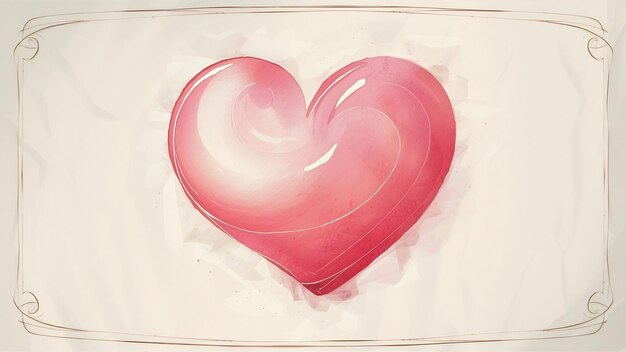 Ilustração digital de um simples coração rosa