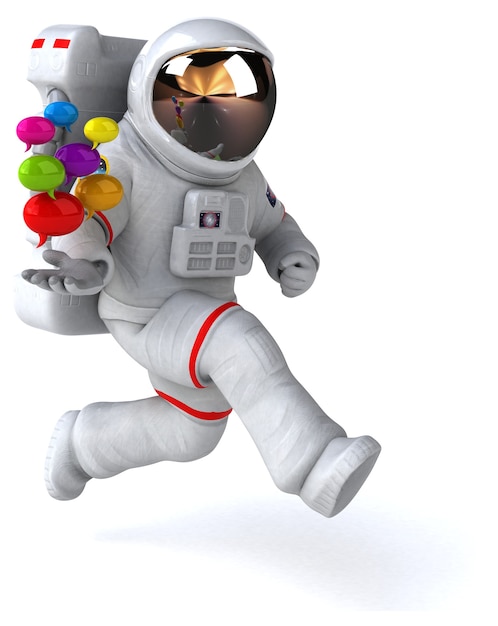 Ilustração divertida de astronauta