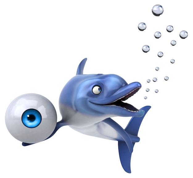 Ilustração divertida de golfinho