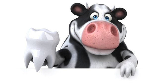 Ilustração divertida de vaca