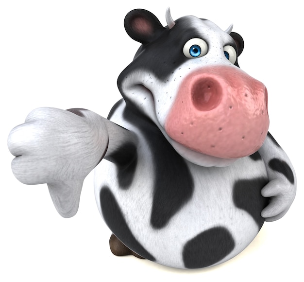 Ilustração divertida de vaca