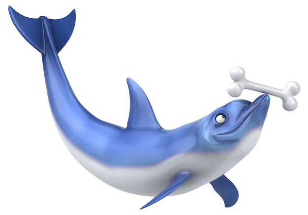 Ilustração divertida do golfinho