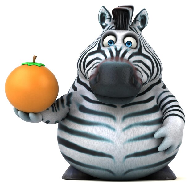 Ilustração divertida em 3D de zebra