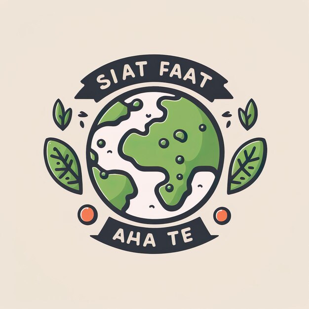 Foto ilustração do ambiente de ilustração do dia da terra feita com ideias criativas de logotipo geradas por ia