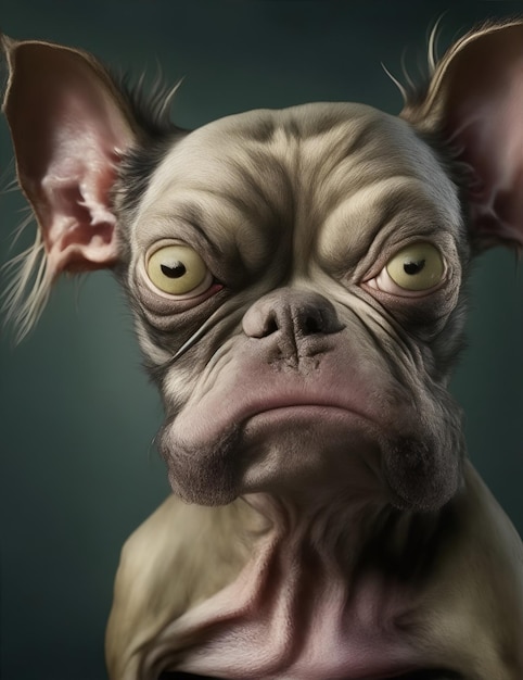 ilustração do cachorro mais feio de todos os tempos