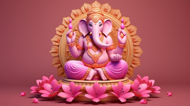 Ilustração do cartão de casamento hindu de Ganesha Aum Diwali Índia