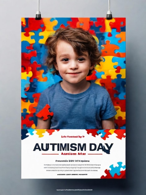 Foto ilustração do cartaz do dia de conscientização sobre o autismo
